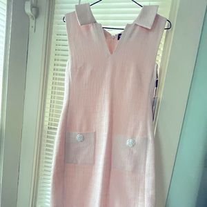 Pink sleeveless tweed Dress